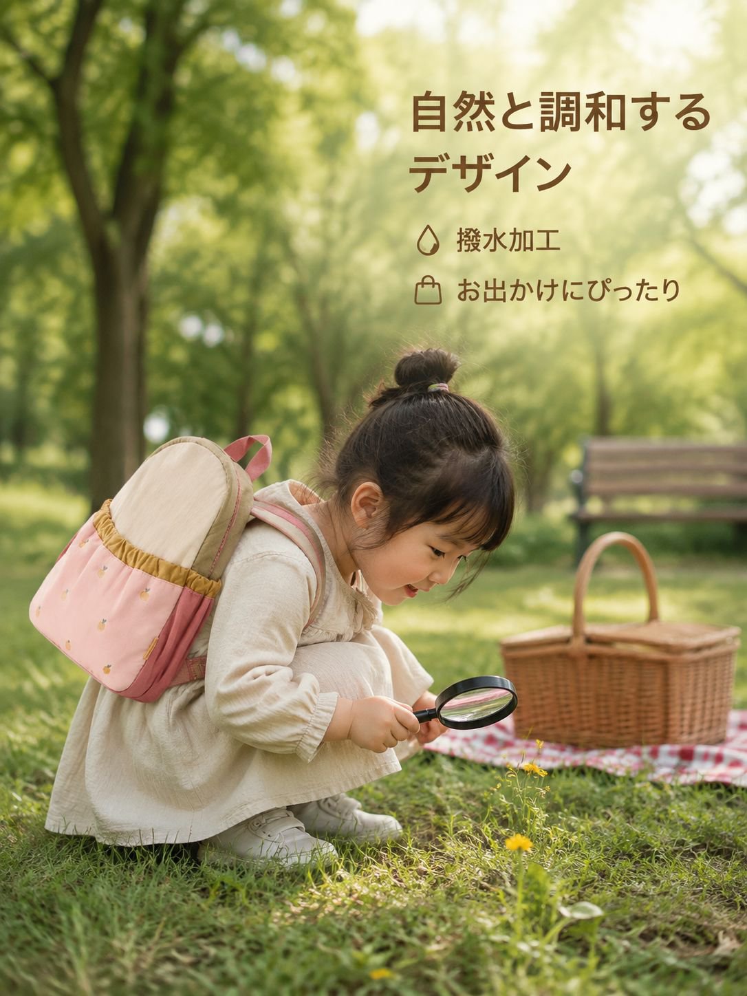 カラーブロックのバックパック