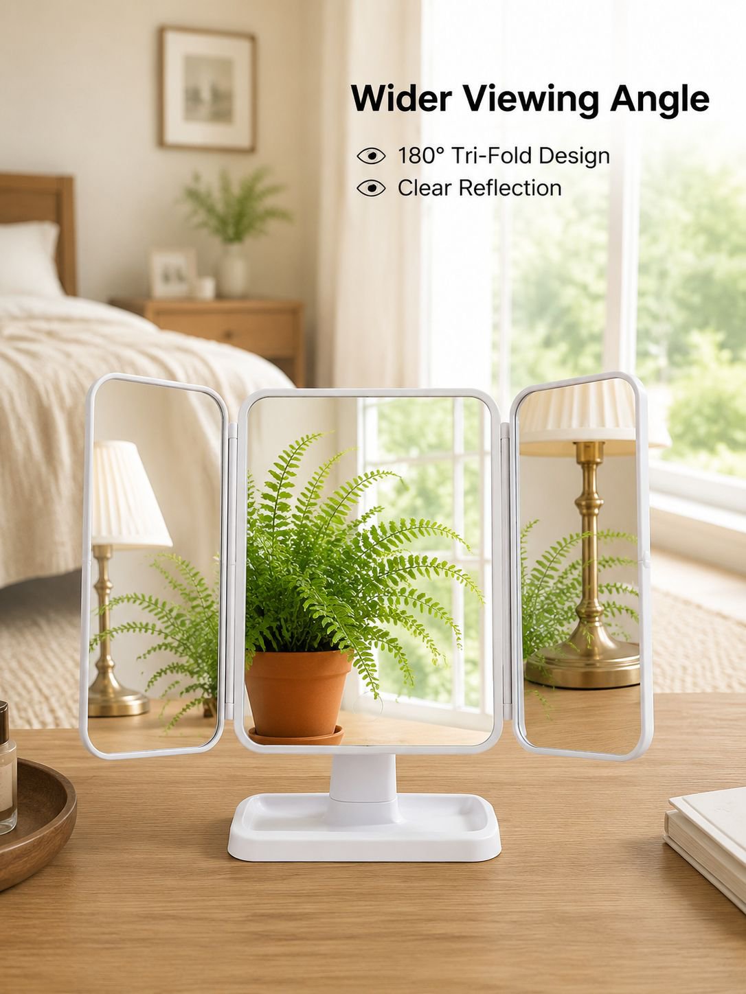 Modern Simple Double-Open Dressing Mirror for Women Bedroom