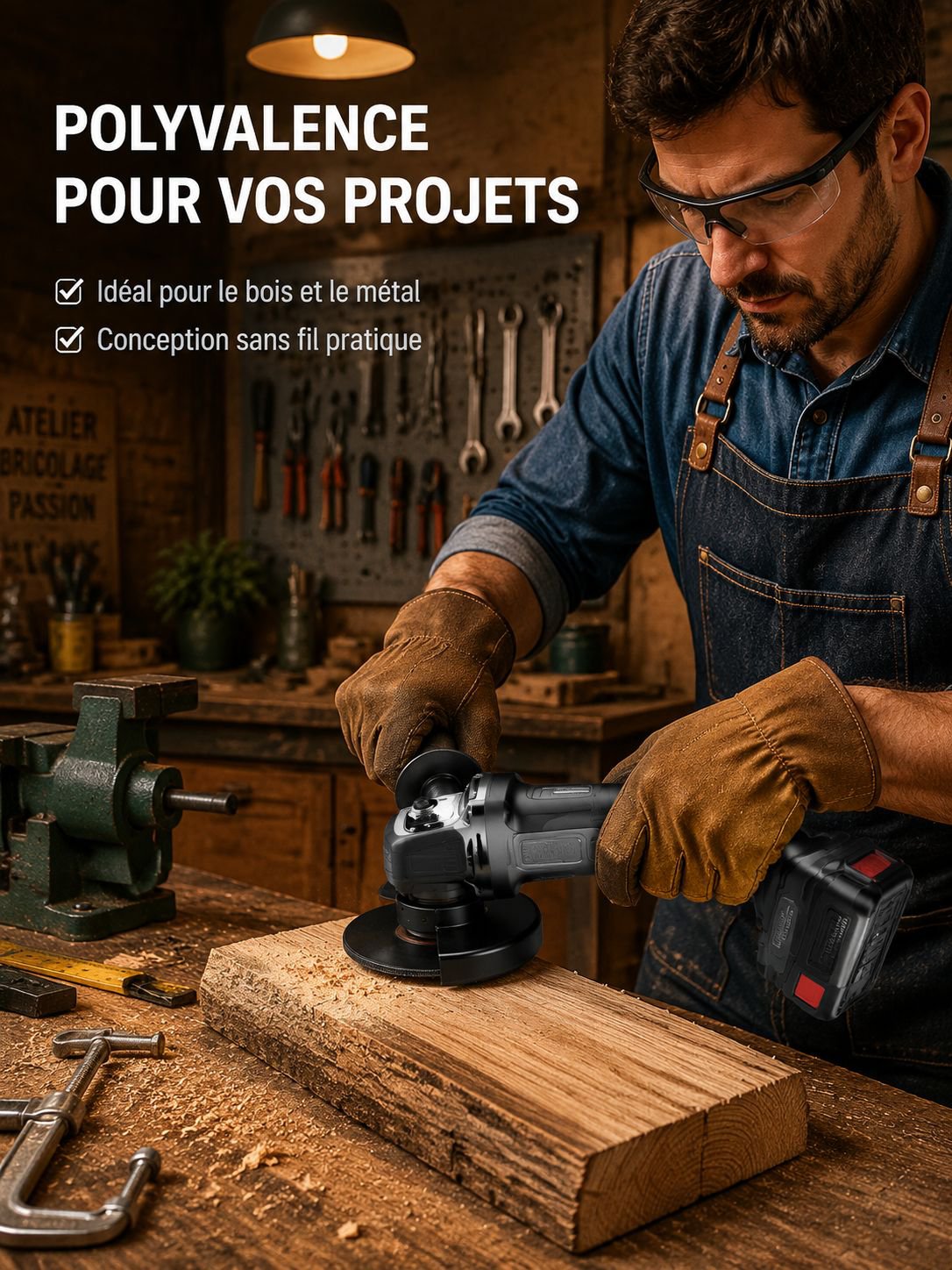 Meuleuse d’angle sans fil allemande à batterie lithium-ion, outil de bricolage