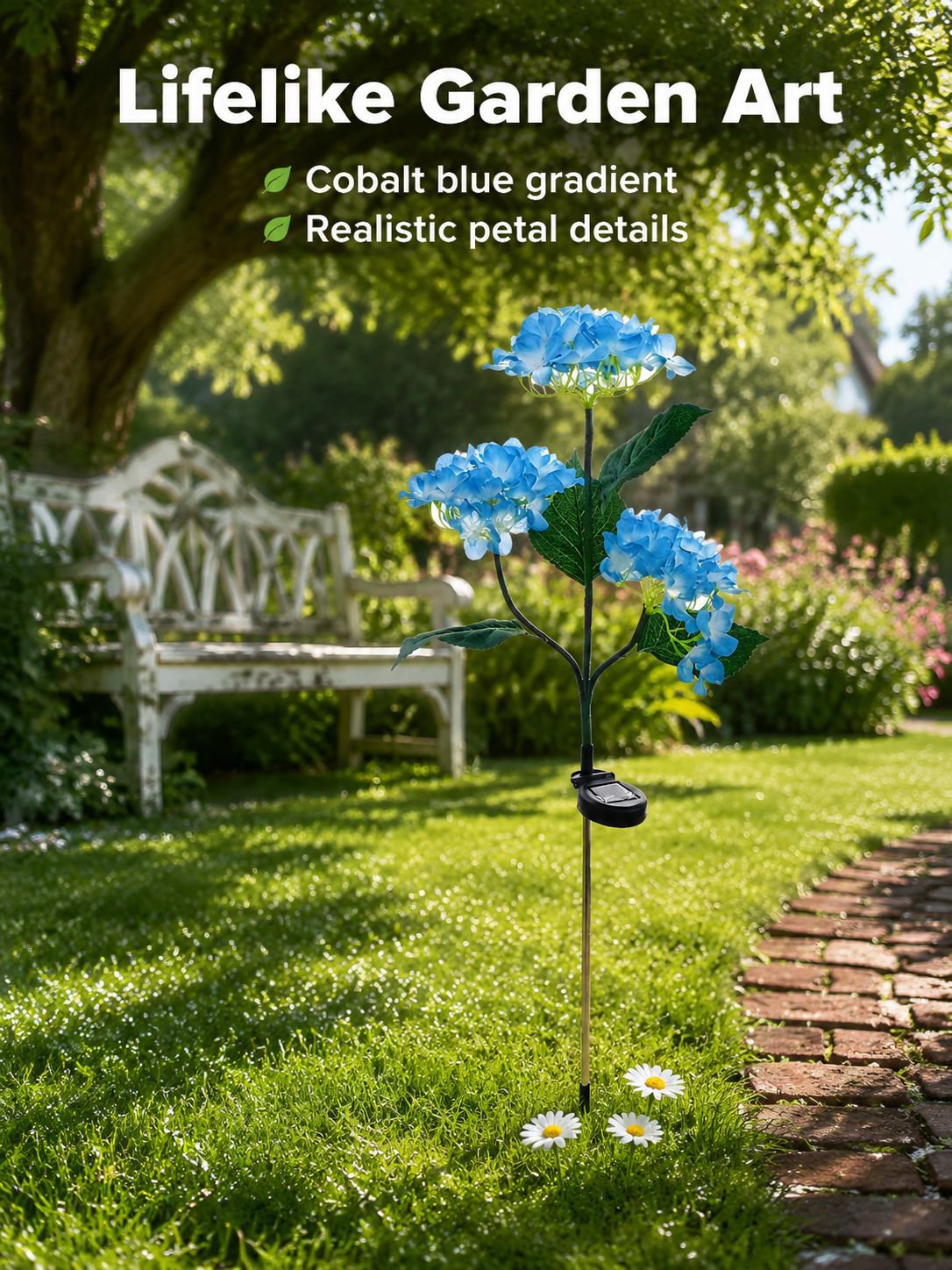 Solar Hydrangea String Lights Outdoor Waterproof Decorative Lamp for Garden and Home