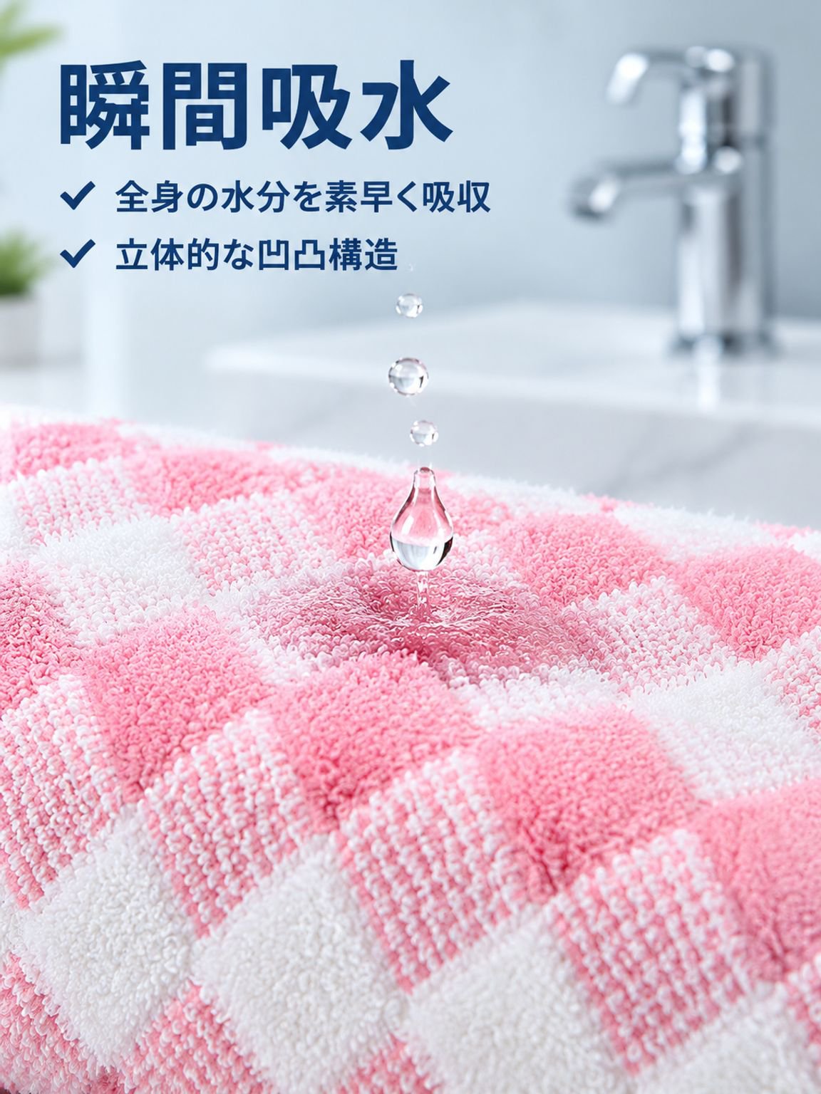 厚手で吸水性に優れたタオル