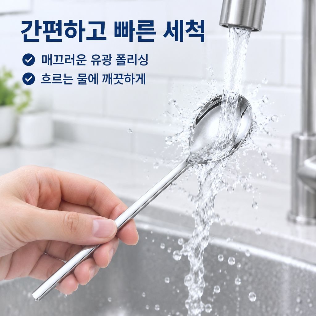 한국식 스테인리스 휴대용 3종 식기세트, 숟가락 젓가락 포크 수납 케이스 선물