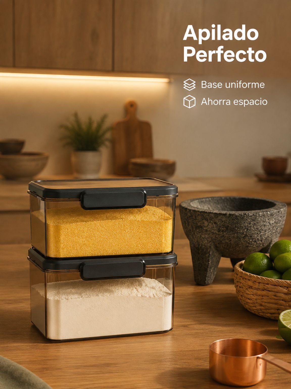 Recipiente sellado para arroz apto para uso alimentario