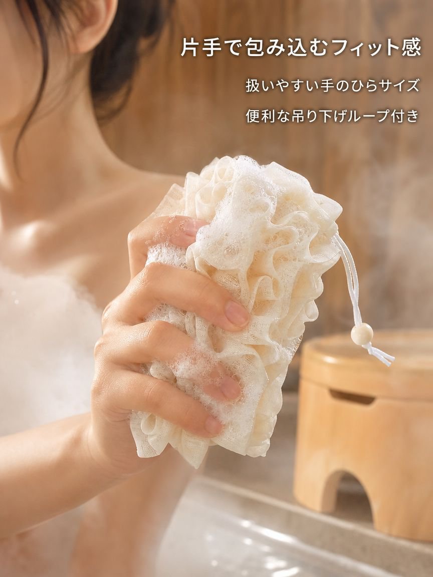 お風呂用ボディタオル二合一