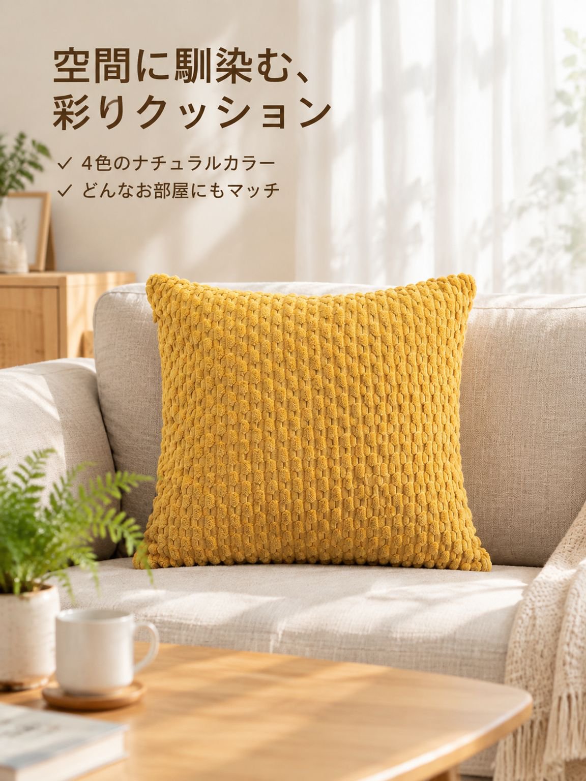 チェーンコーデュロイクッションカバー
