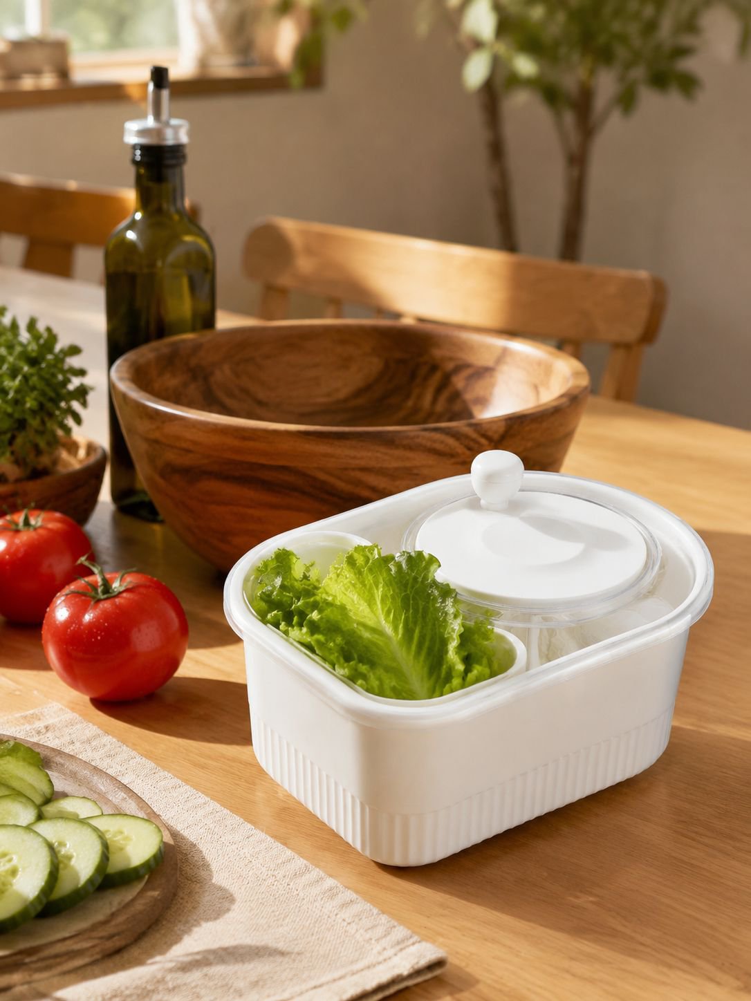Tragbarer Haushaltsreiniger für Obst und Gemüse mit Abtropfkorb