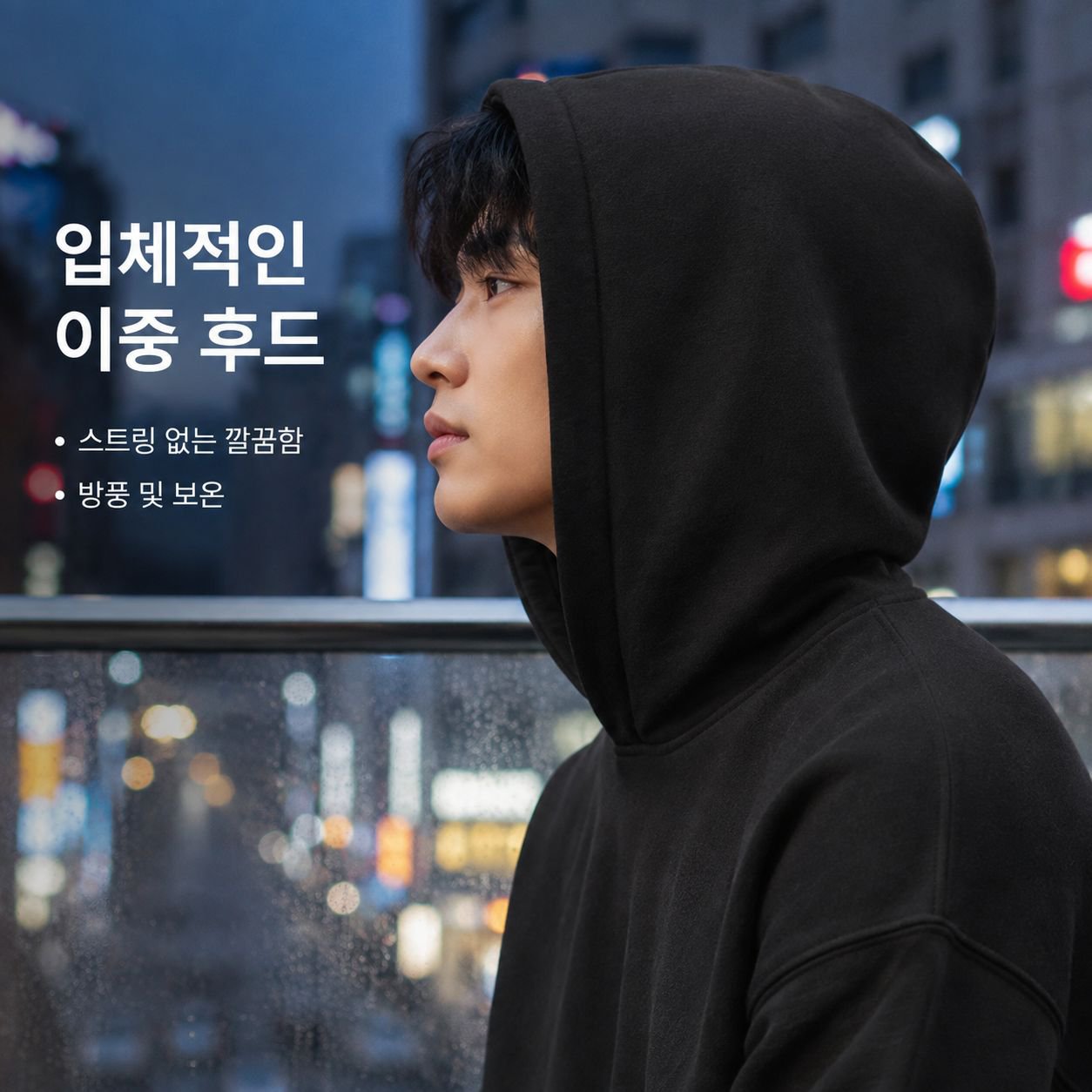 남성용 단색 후드 스웨트셔츠