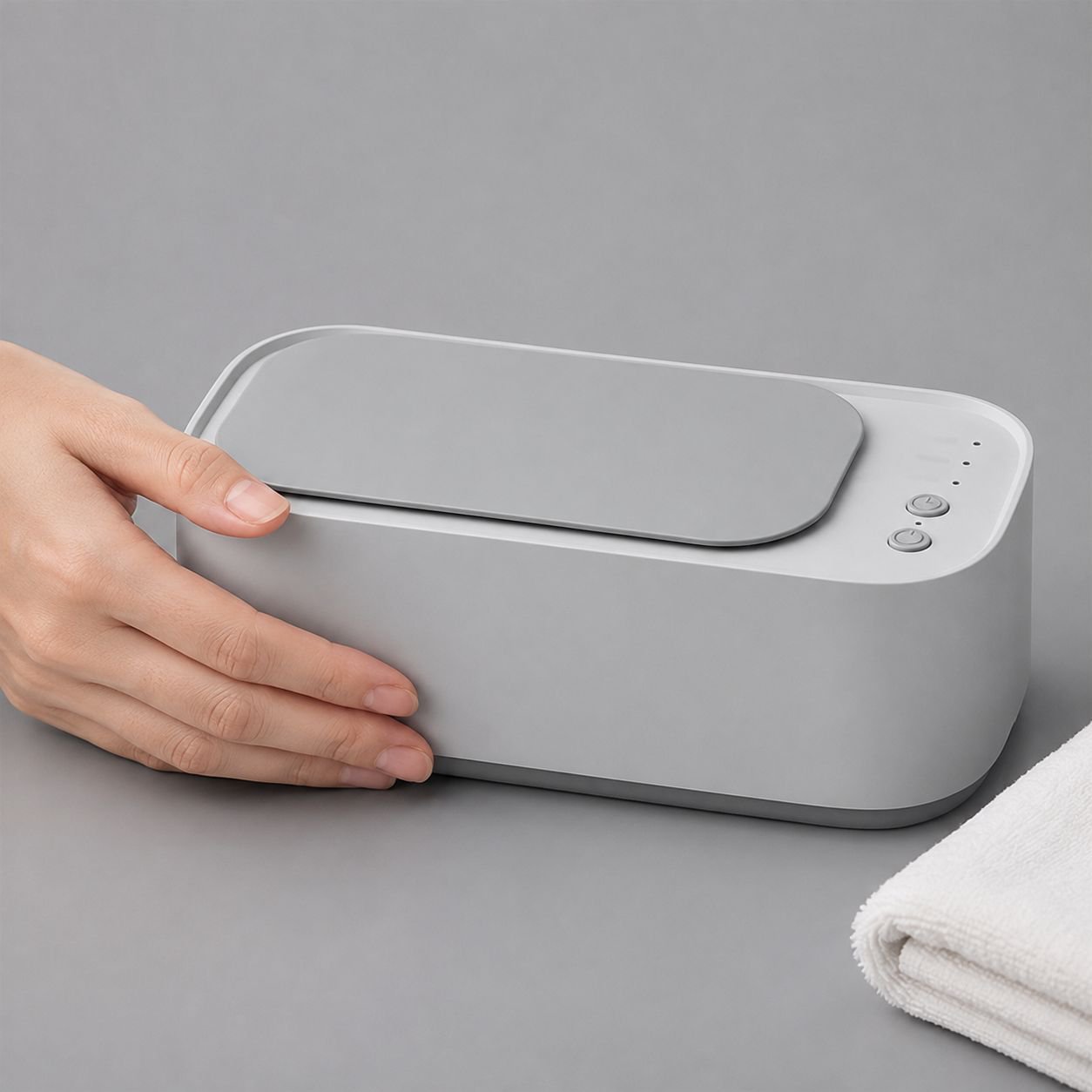 Compact ultrasonic cleaner for home use
