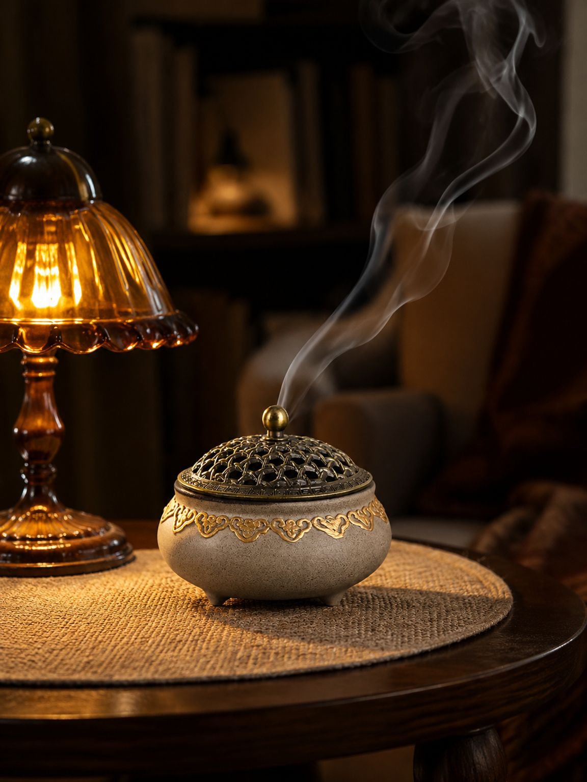 Poêle trépied en céramique peint à la main pour décoration maison
