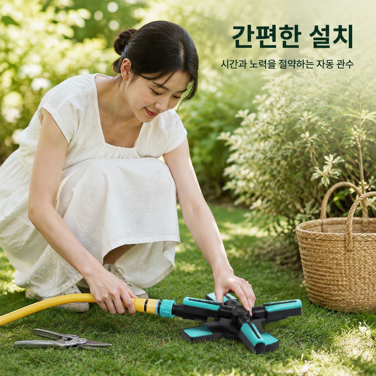 360도 자동 회전 3구 스프링클러 헤드 관개 장치