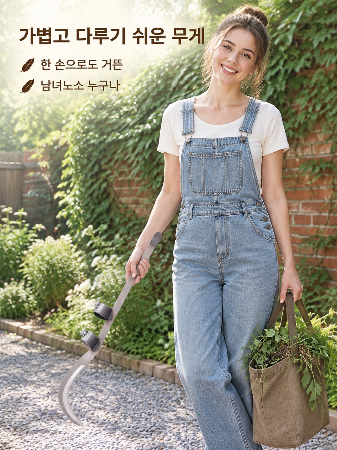 긴 손잡이 제초 낫 필수 철물 공구 대권 망간강 예초 낫