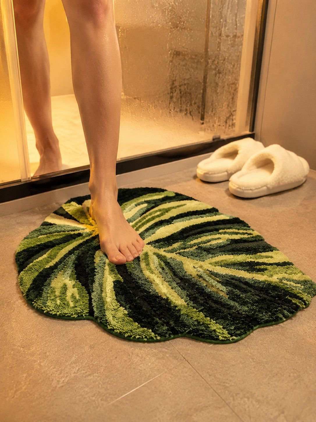 Alfombra decorativa con motivo de hojas naturales
