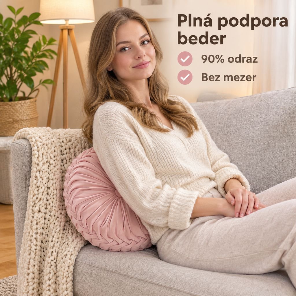 Kruhový polštář na pohovku v krémovém stylu