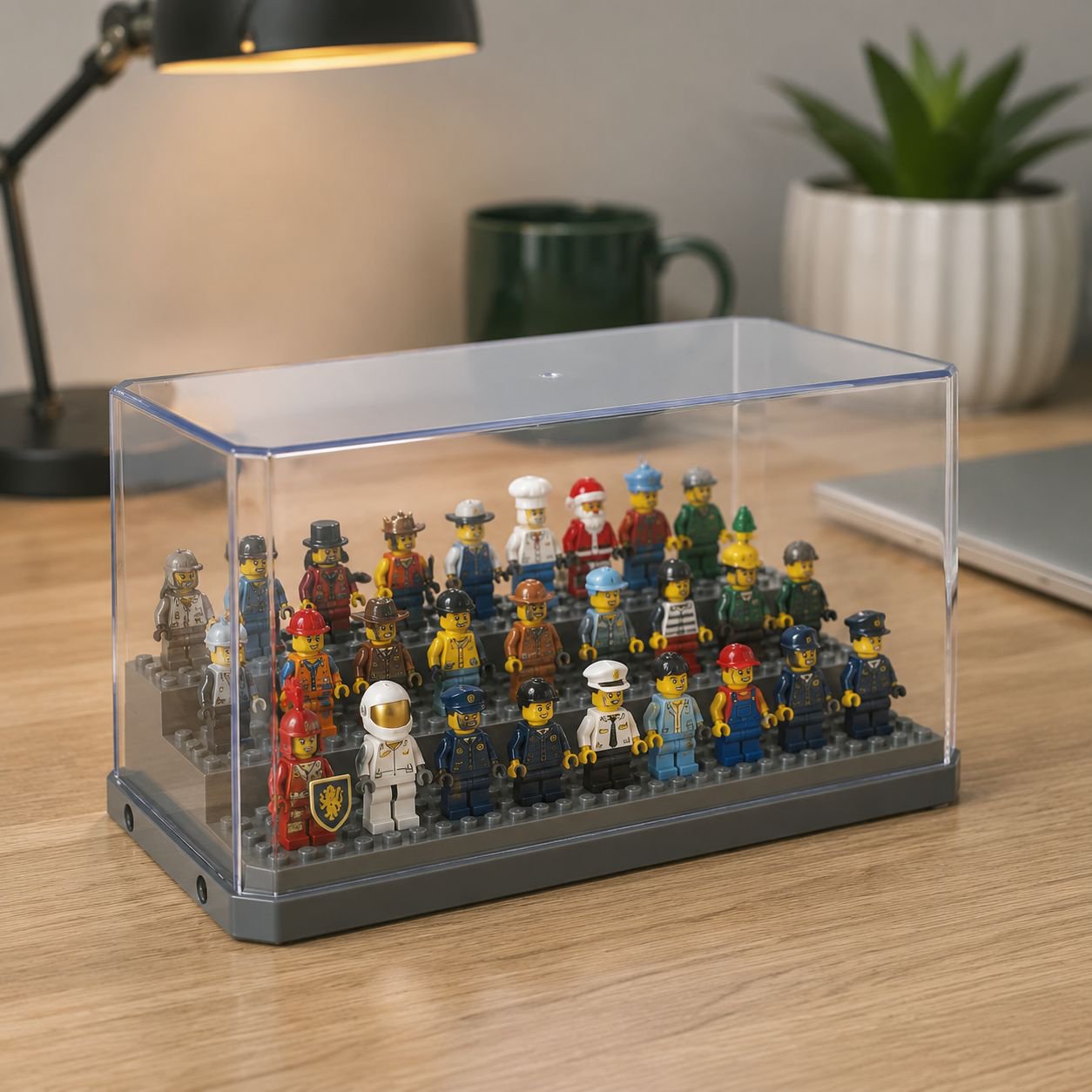 Building Block Storage Rack Organizer with Display Light