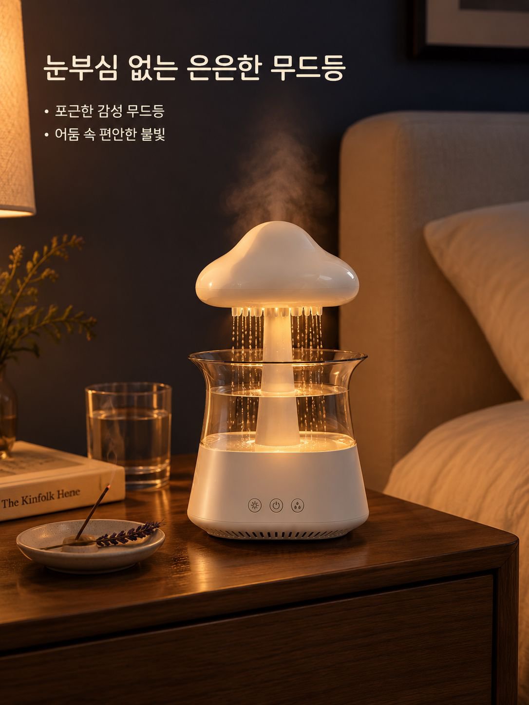 버섯 구름/빗방울/안개 가습기