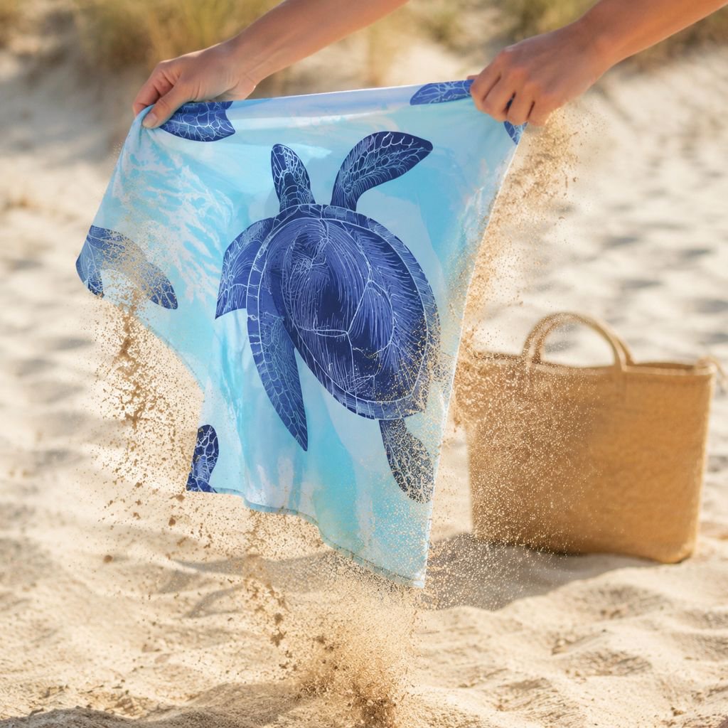 Double-sided Fleece Printed Quick-dry Beach Towel, Microfiber Swimming Bath Towel
