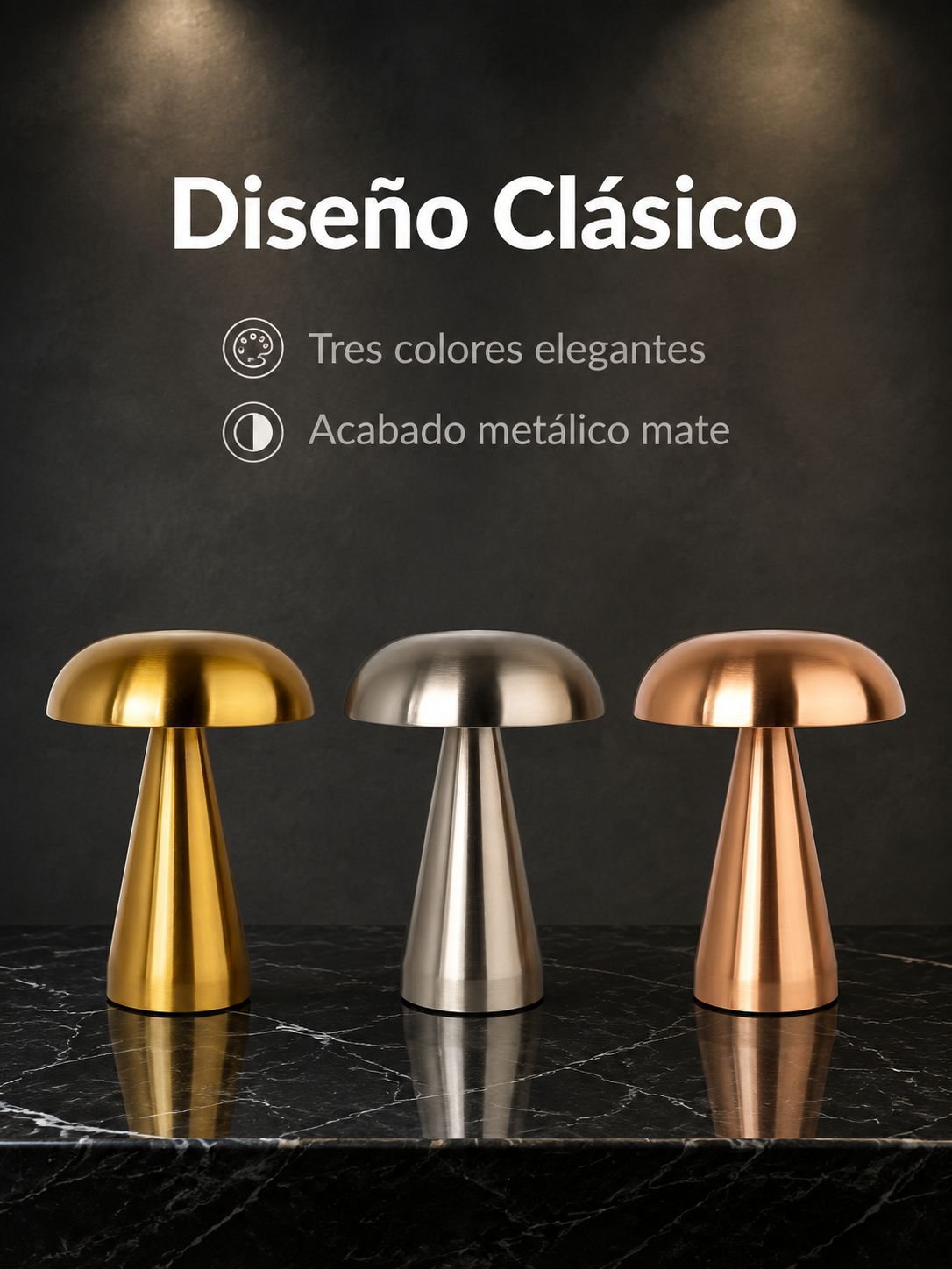 Lámpara de mesa portátil recargable tipo mood
