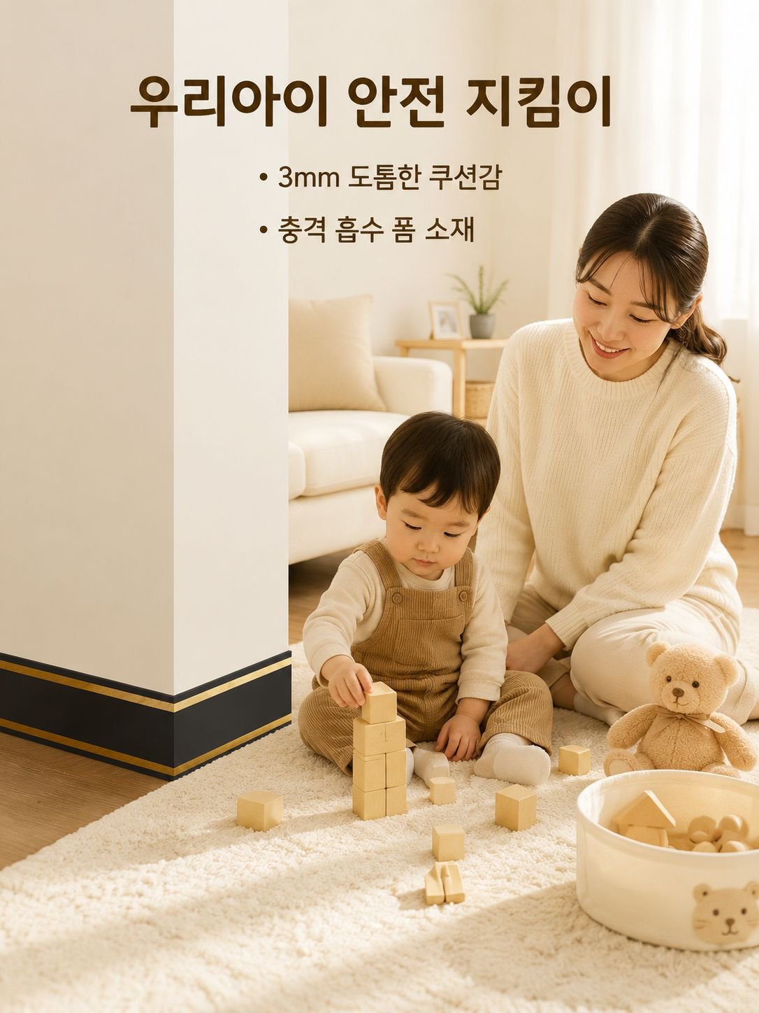 Before and after using skirting tile wall sticker