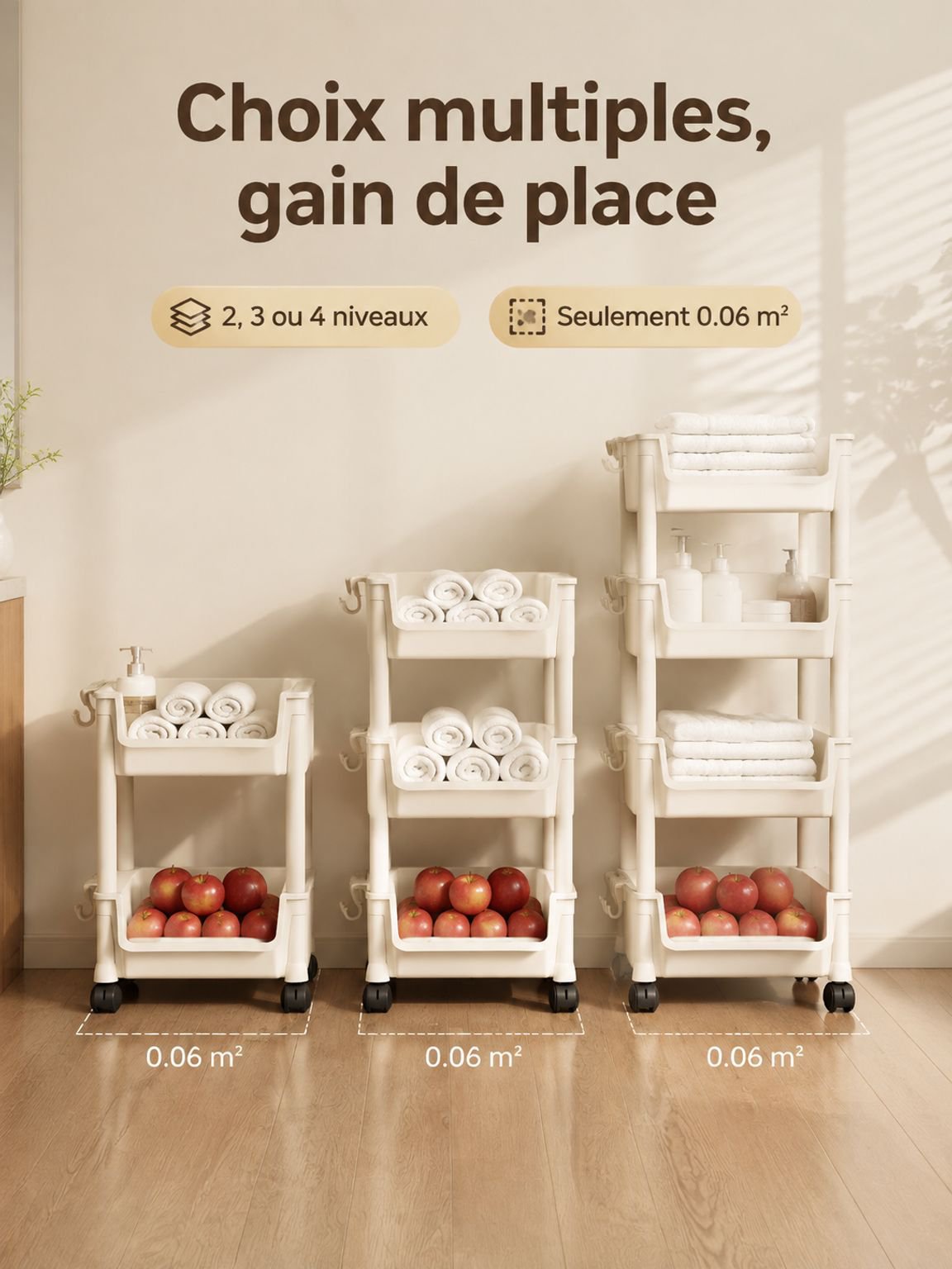 Étagère de rangement murale pour produits de toilette
