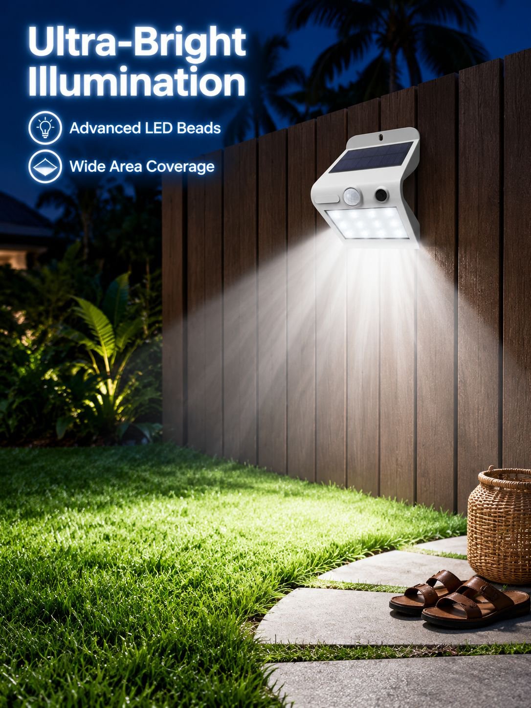 Solar Wall Light Waterproof Outdoor Human Sensor