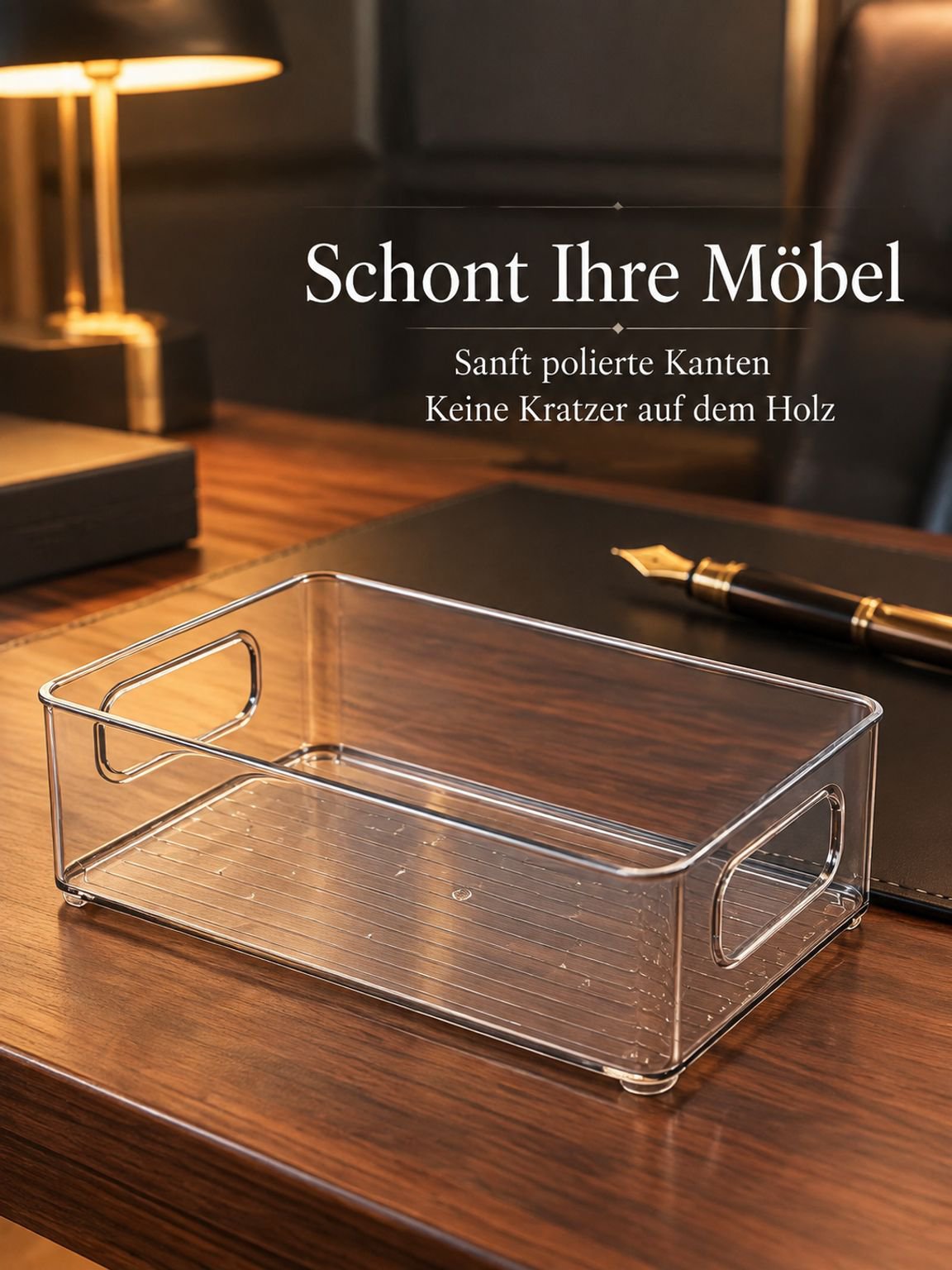 Minimalistische Schreibtisch Organizer Box aus Acryl