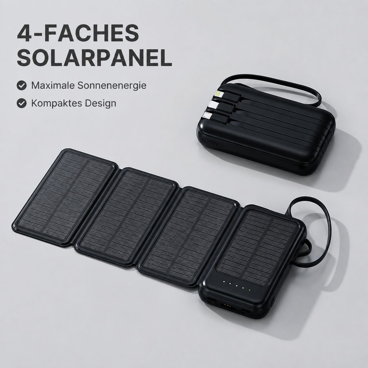 Tragbare Solarpowerbank 20000mAh mit 3C-Zertifizierung