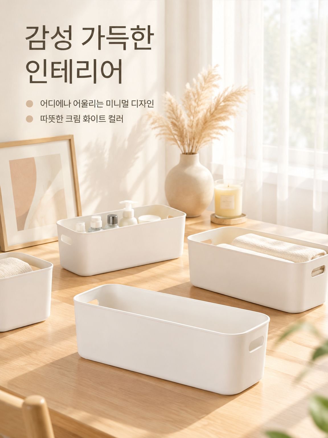 깔끔한 디자인의 다기능 플라스틱 데스크탑 정리함 - 주방 및 욕실에서 사용 가능합니다.