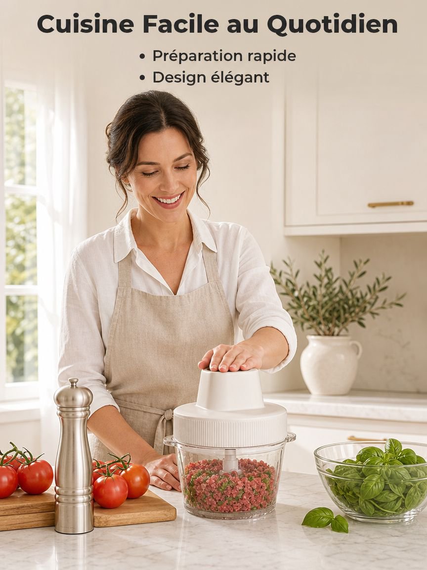 Hachoir à viande multifonction électrique domestique automatique 2L