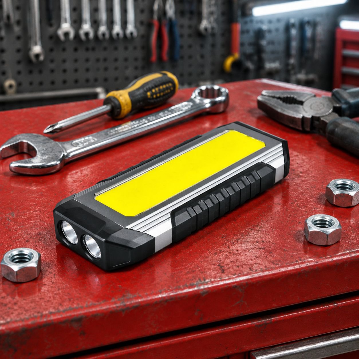 Magnetic handheld high-powered flashlight