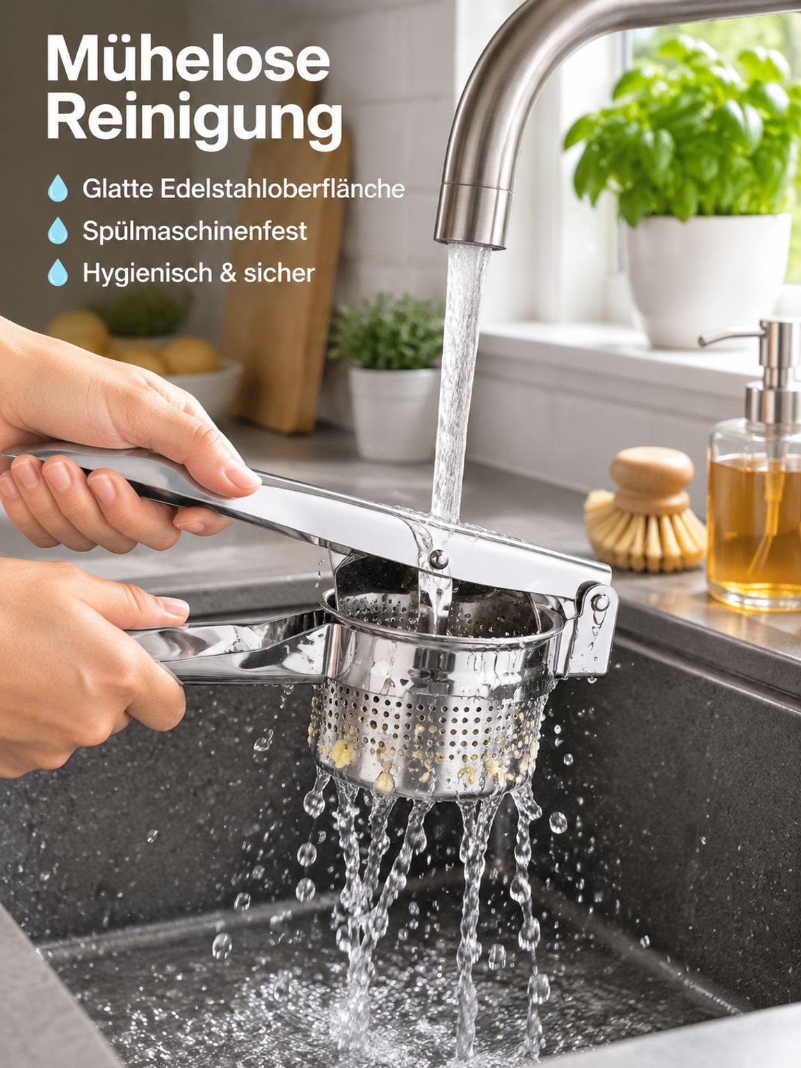 Manueller Kartoffelstampfer aus Edelstahl Multifunktionaler Stampfer & Fruchtpresse