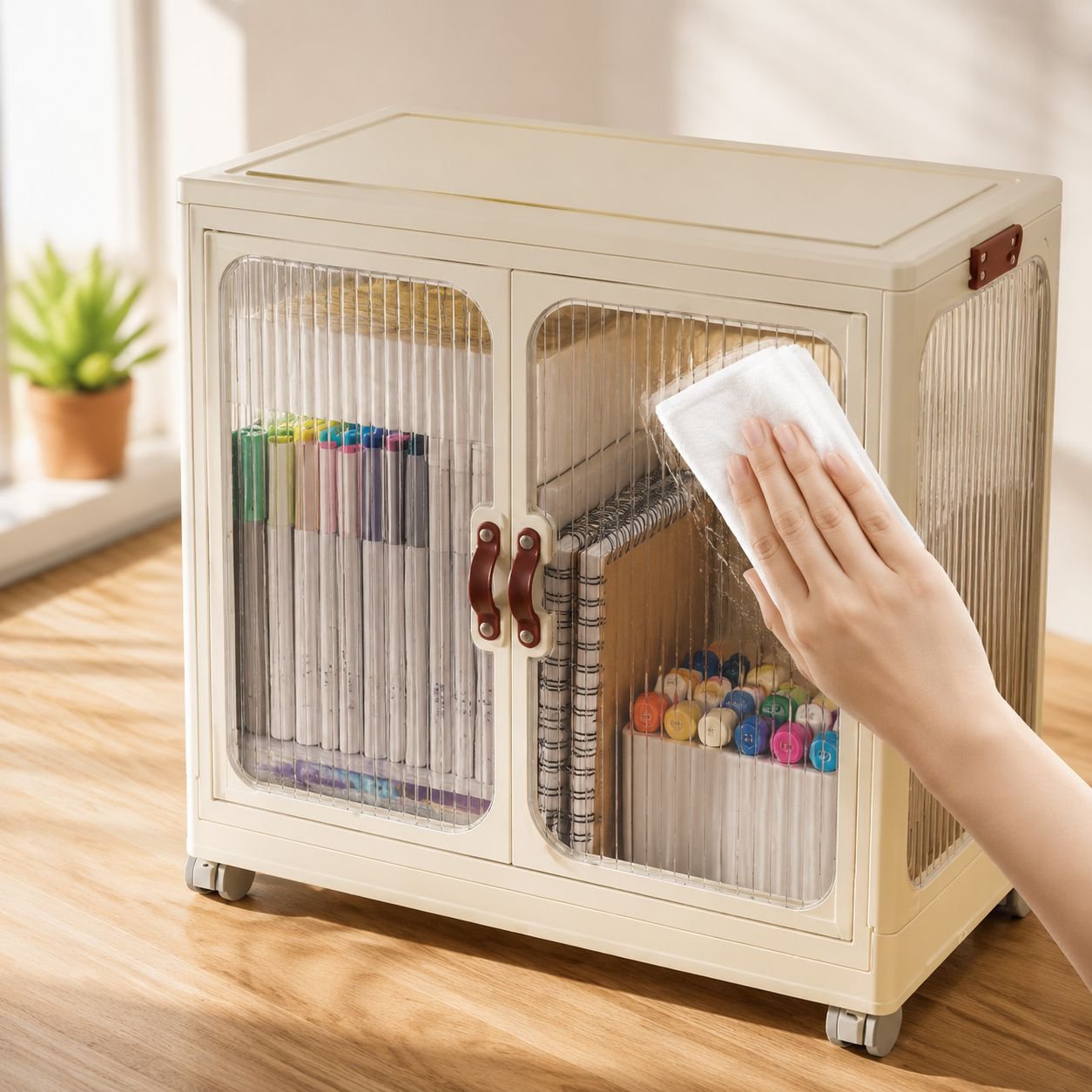 Caja organizadora de juguetes fácil de transportar con asas