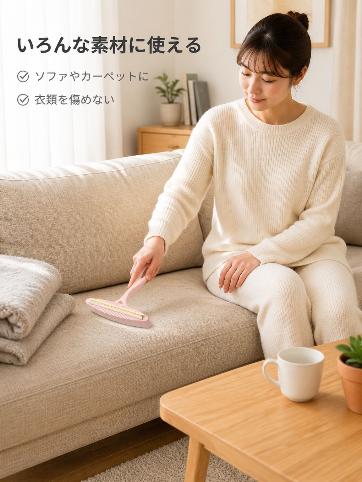 家庭用、カーペット、ソファ、ウールのセーターやコートなどに使える多機能糸くず取り器。