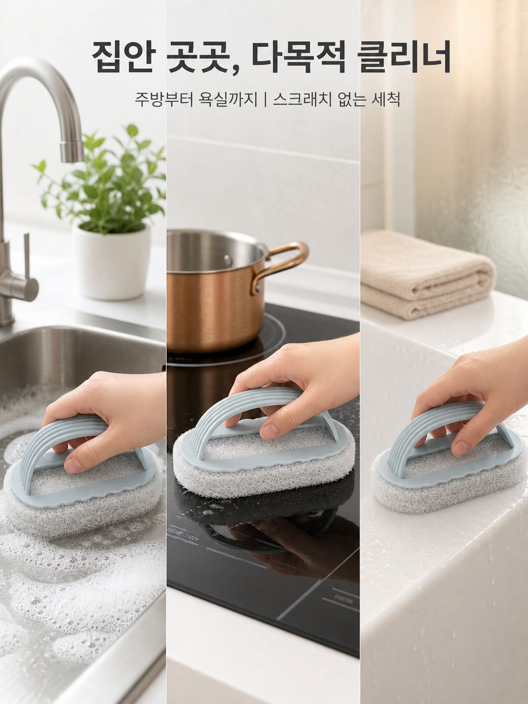 손잡이 달린 스펀지 브러시