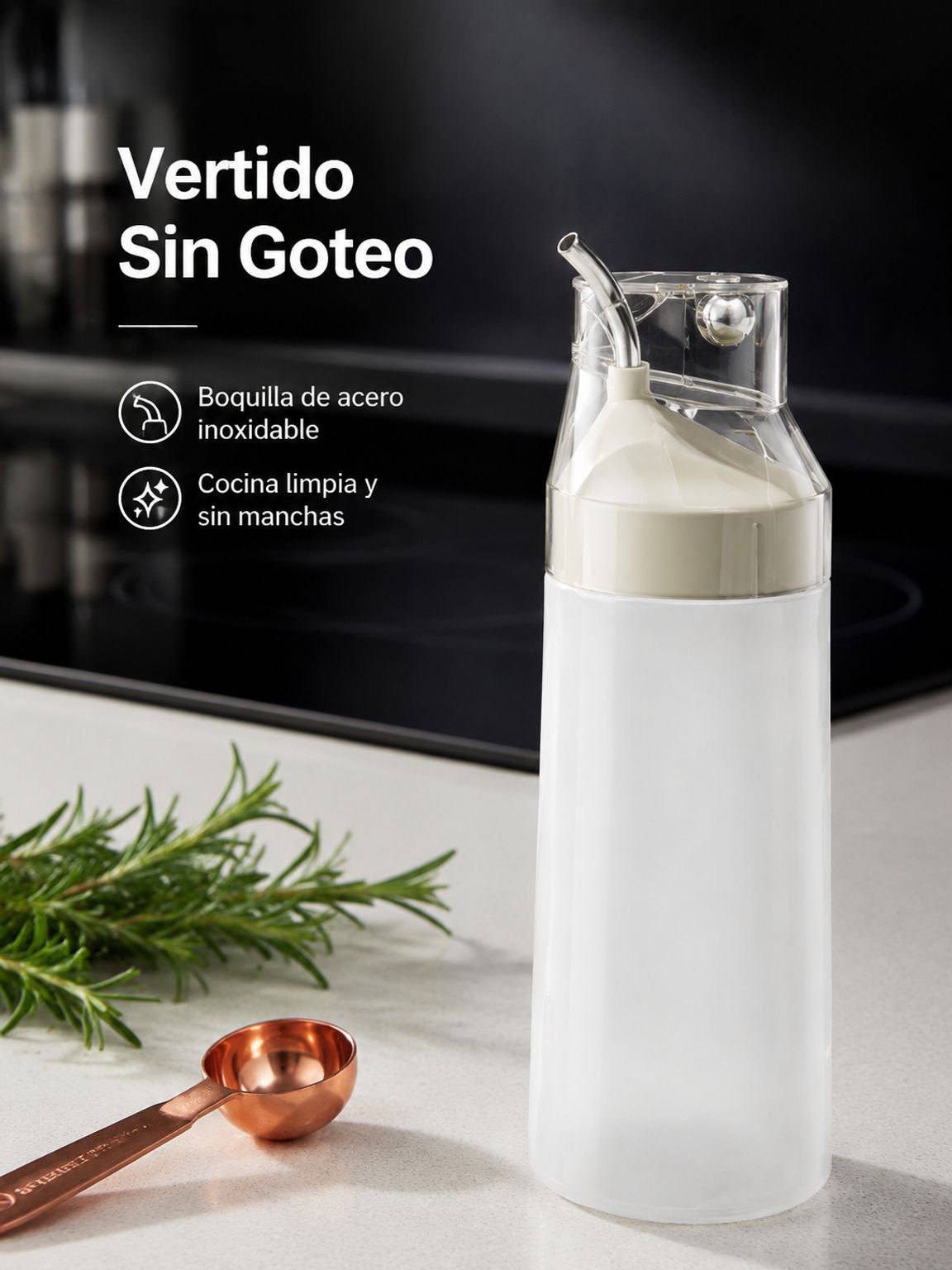Salsa de soja estilo asiático en botella de vidrio