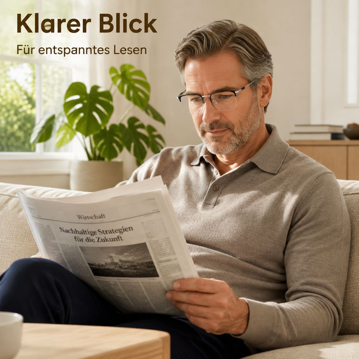 Ultraleichte, halbrandlose Lesebrille
