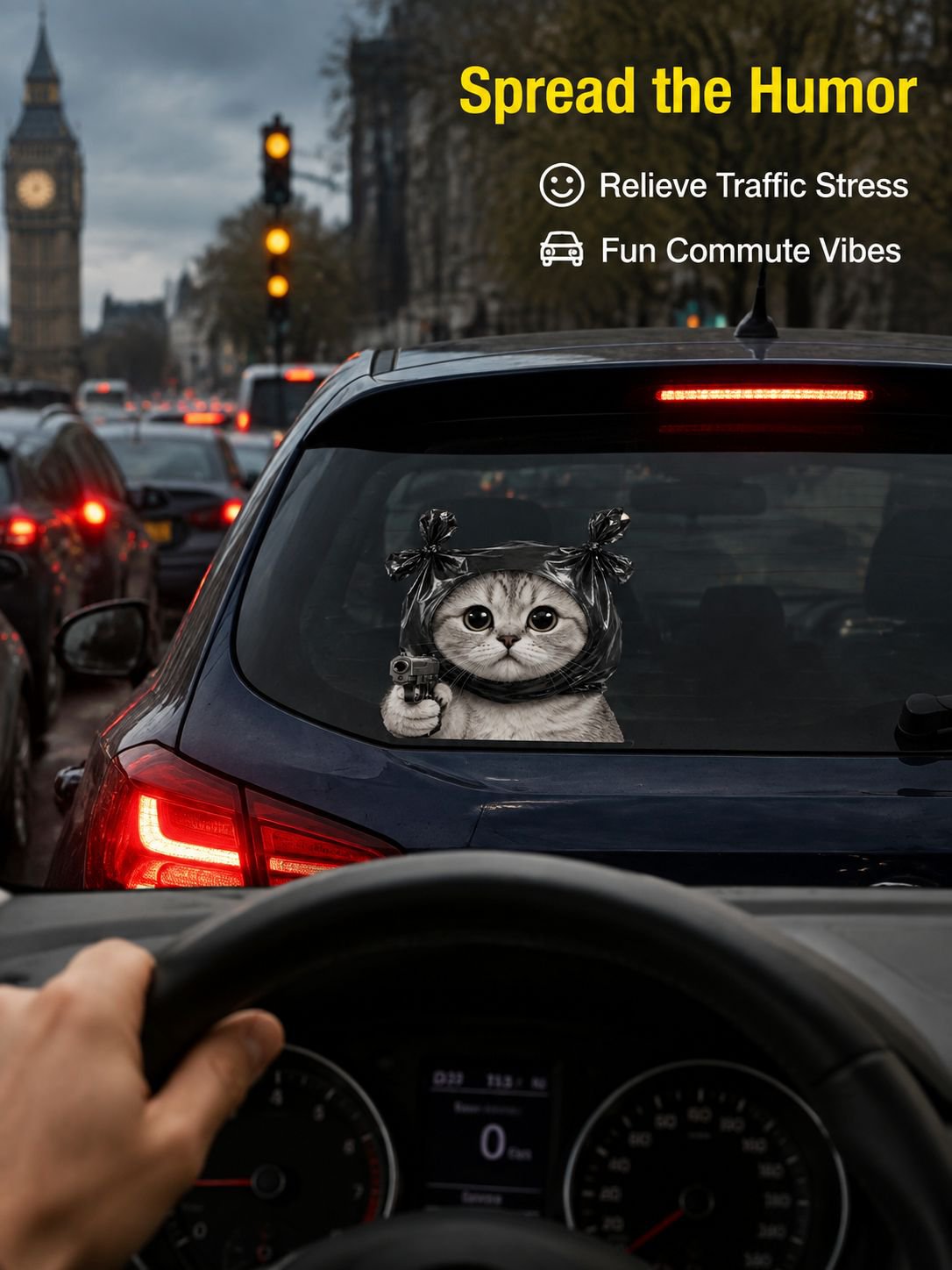 Bandit cat and dog car stickers, car window glass, electric vehicle decoration waterproof stickers
