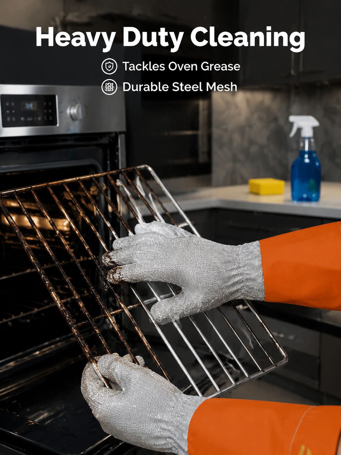 Waterproof Heat-Resistant Extended Steel Mesh Gloves