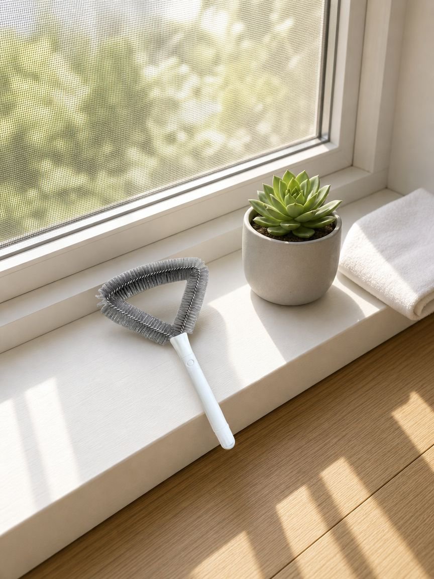 JMY Waschbare Fensterreinigungsbürste im Einsatz am Fenster