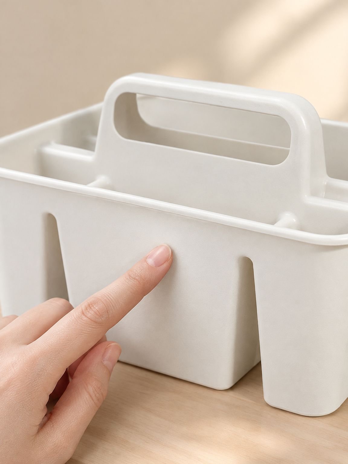 Compact storage basket organizer for home kitchen and bathroom supplies