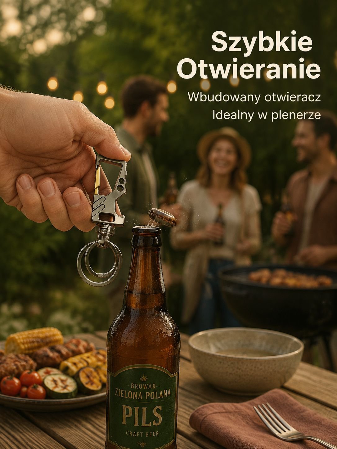 Nowoczesny brelok do kluczy z otwieraczem do butelek