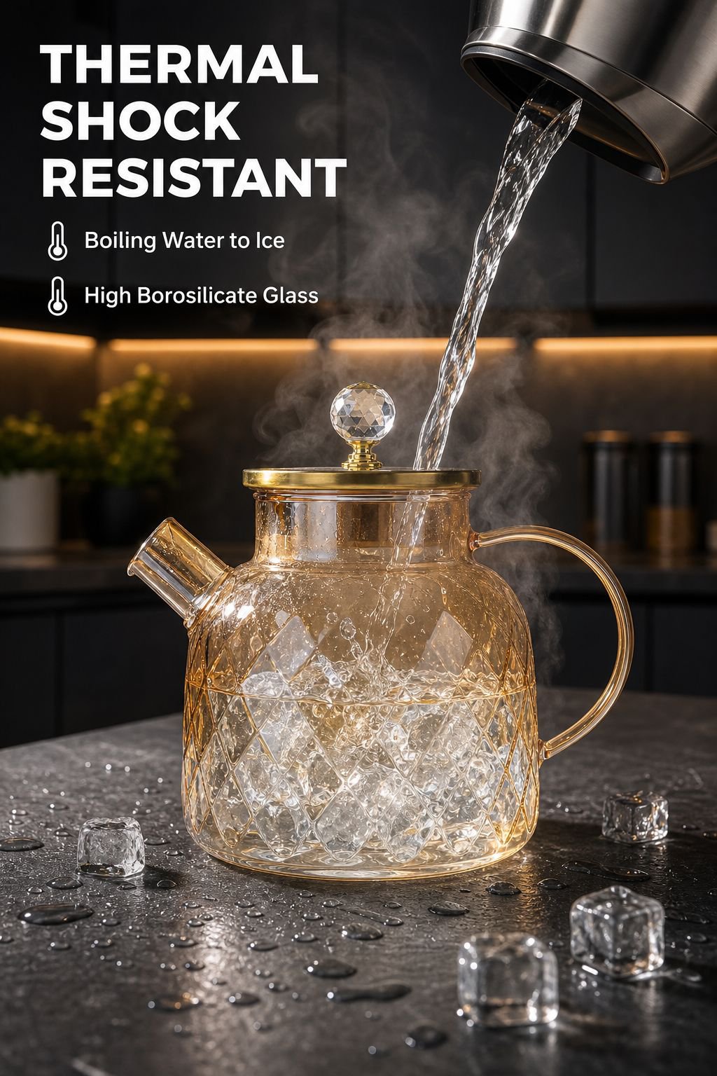 High borosilicate heat-resistant glass teapot