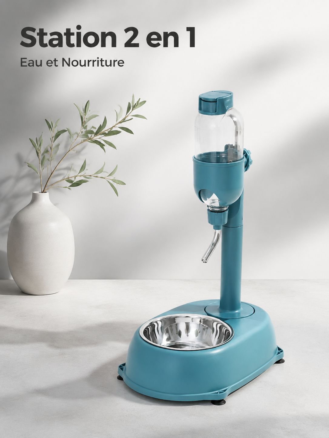 Gamelle d'eau et pot de nourriture pour animaux