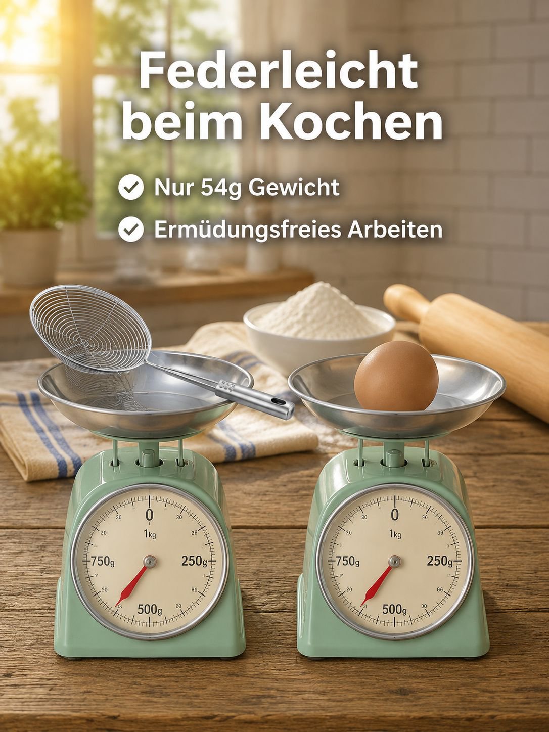 Schaumlöffel beim Abschöpfen von Gemüse
