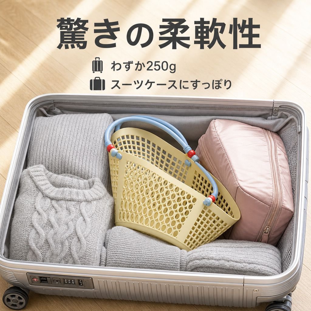 おしゃれな持ち手付きバスケット プラスチック製スイミングバスケット