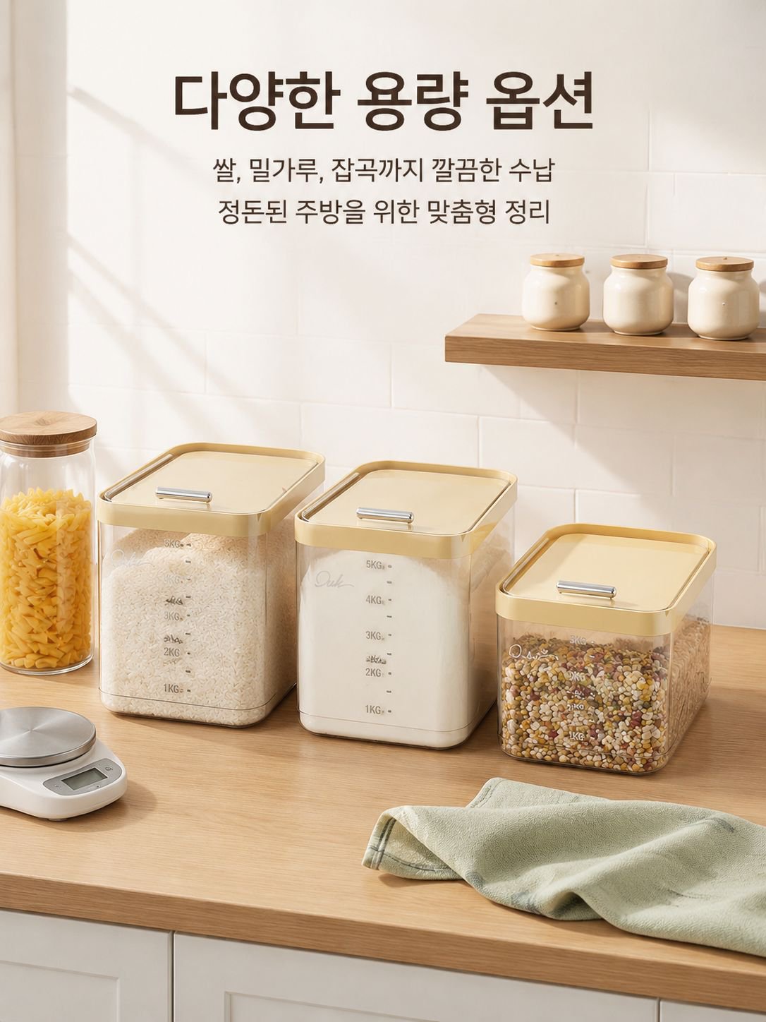 주방 공간을 효율적으로 사용하는 밀폐 용기