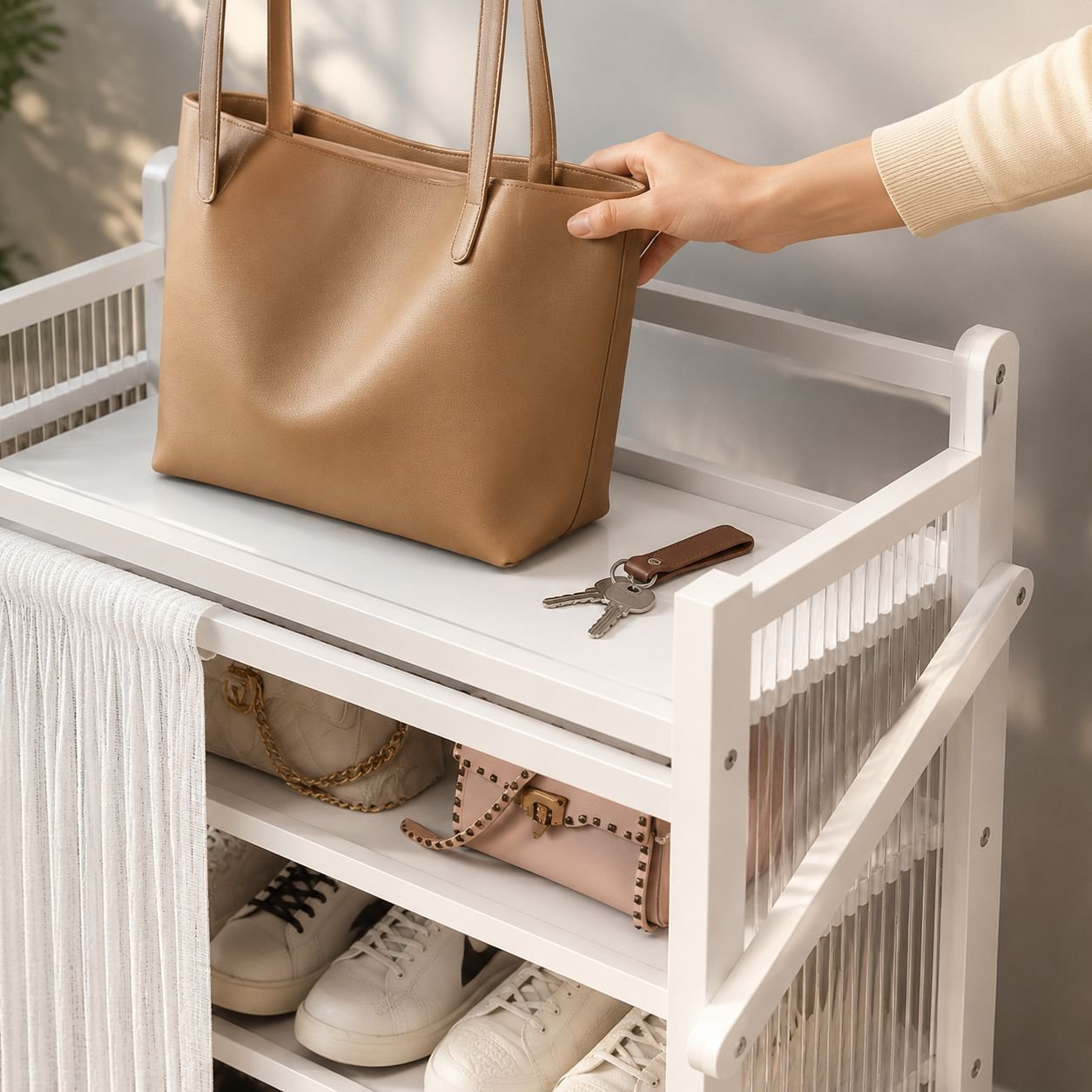 Free spacesaving acrylic folding shoe rack