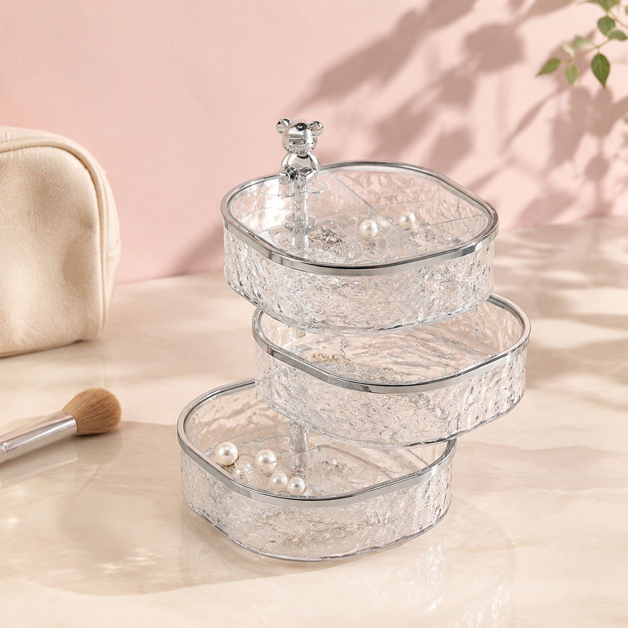 Light Luxury Style Jewelry Organizer Desktop Plastic Multifunctional