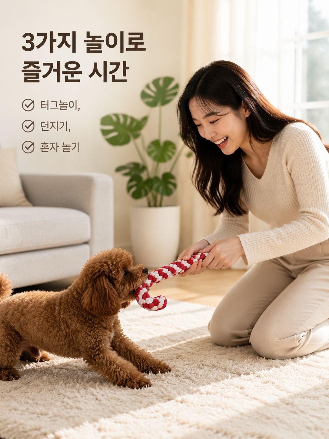 다기능 애완견 리드줄 장난감 포함