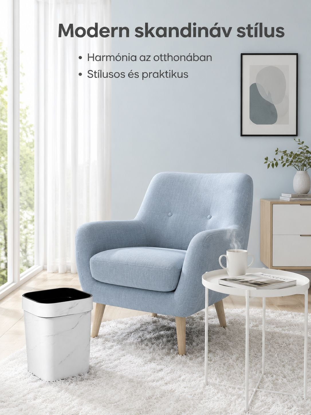Minimalista dizájnú szemetes