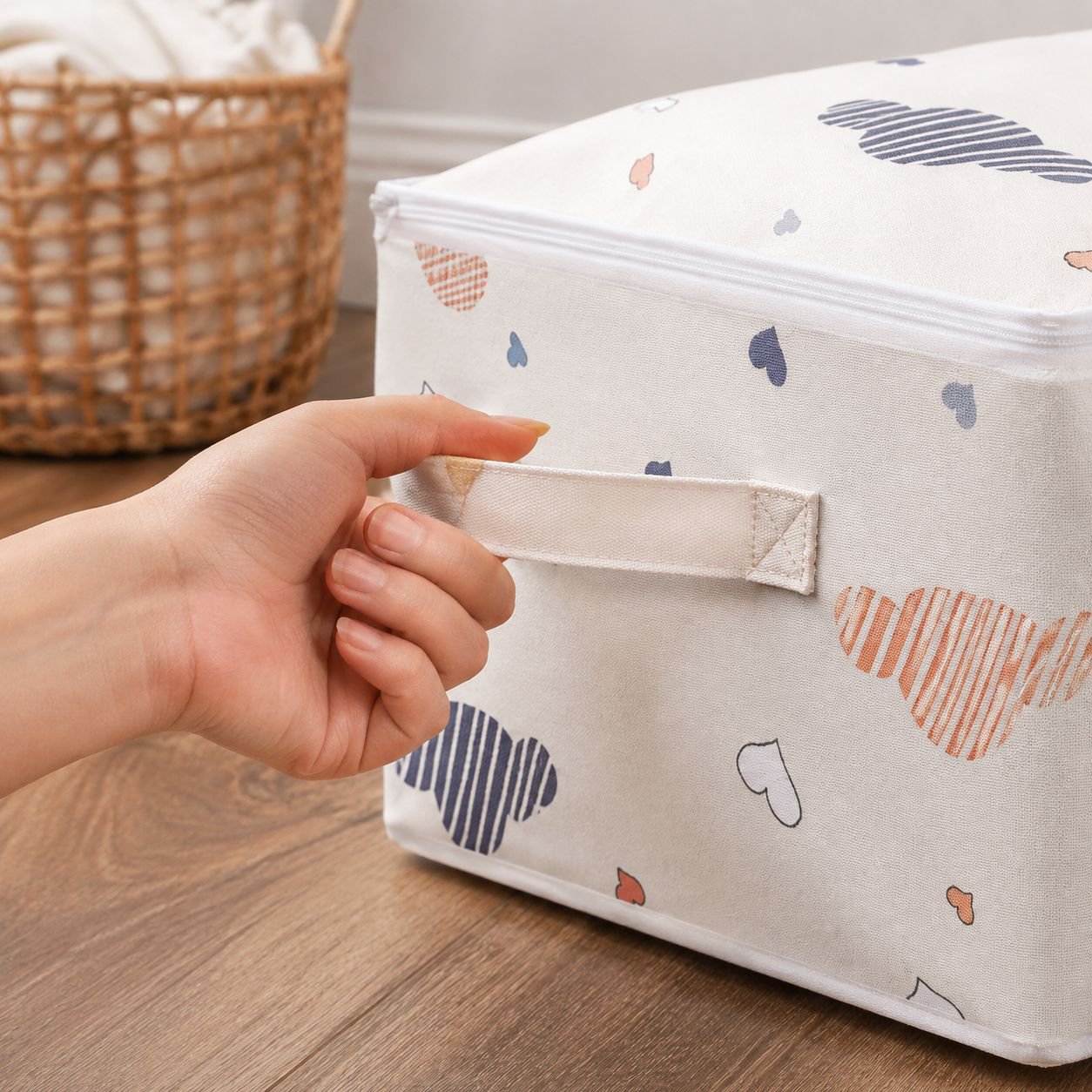 Durable portable storage organizer box for clothes